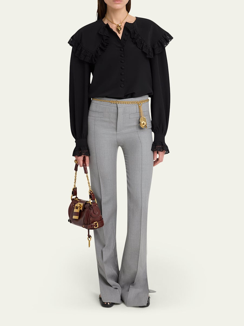 Chloé Split-Hem Wool Trousers outlook