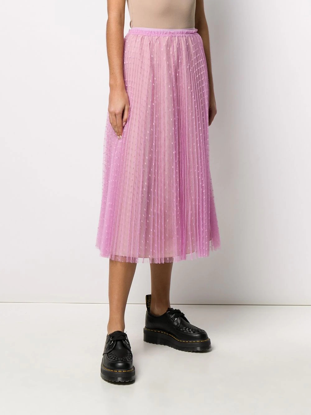 tulle point d'esprit pleated skirt - 3