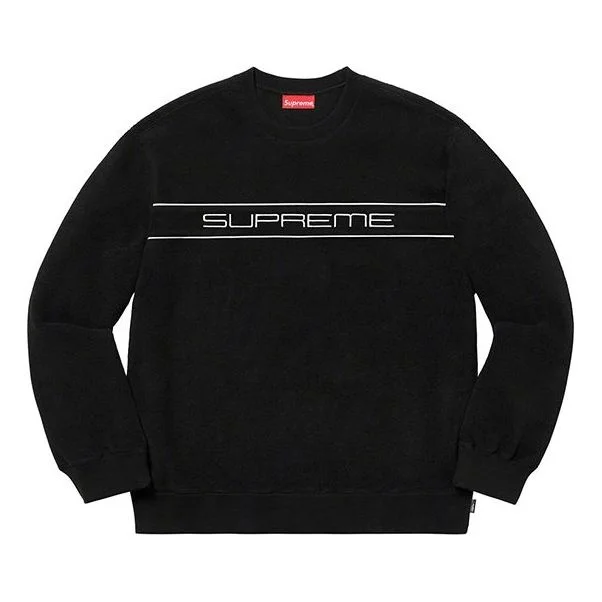 Supreme FW19 Week 10 Polartec Crewneck Black Logo SUP-FW19-916 - 1