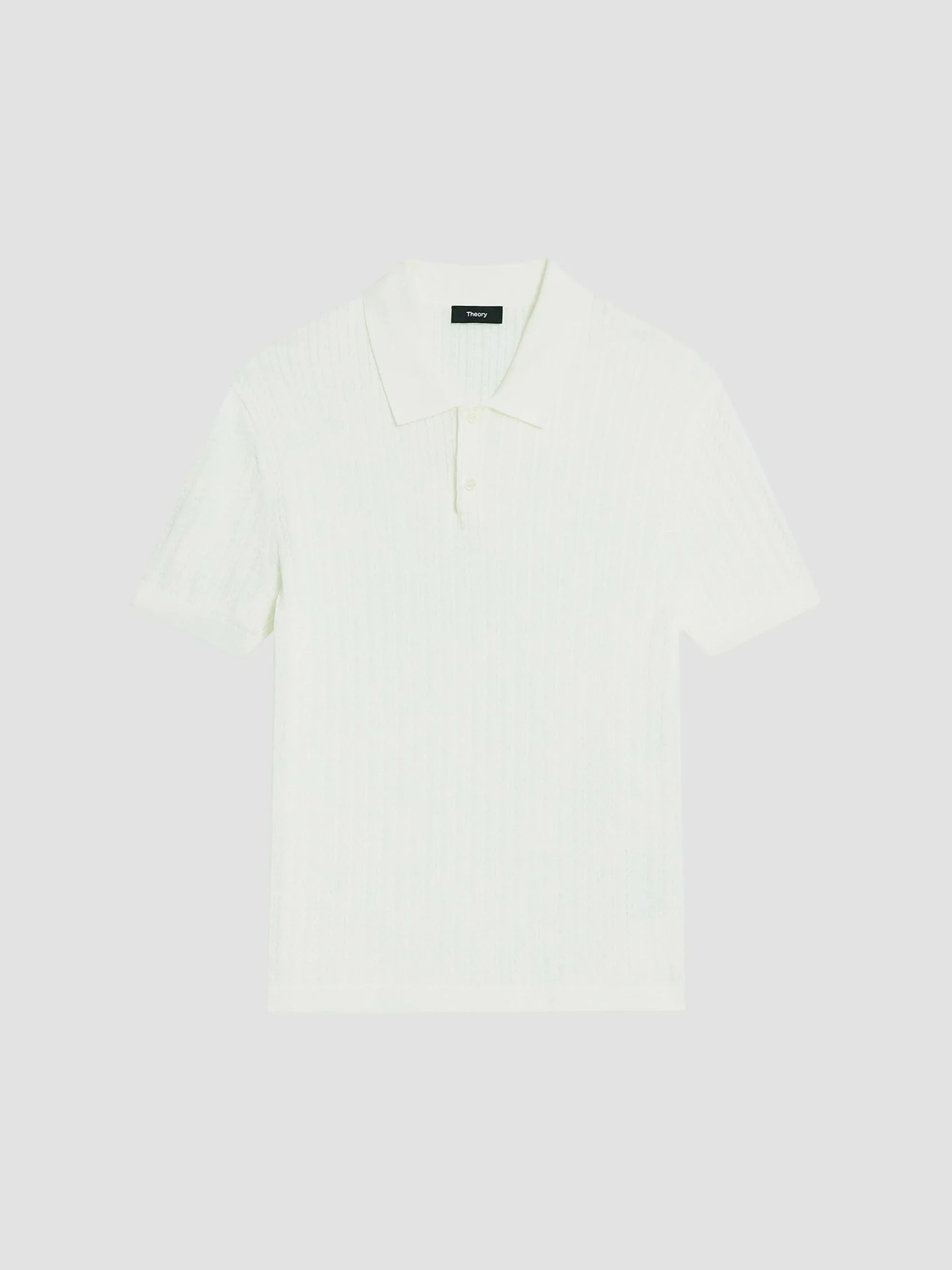 Men's Cable-Knit Polo Shirt - Ivory - 1