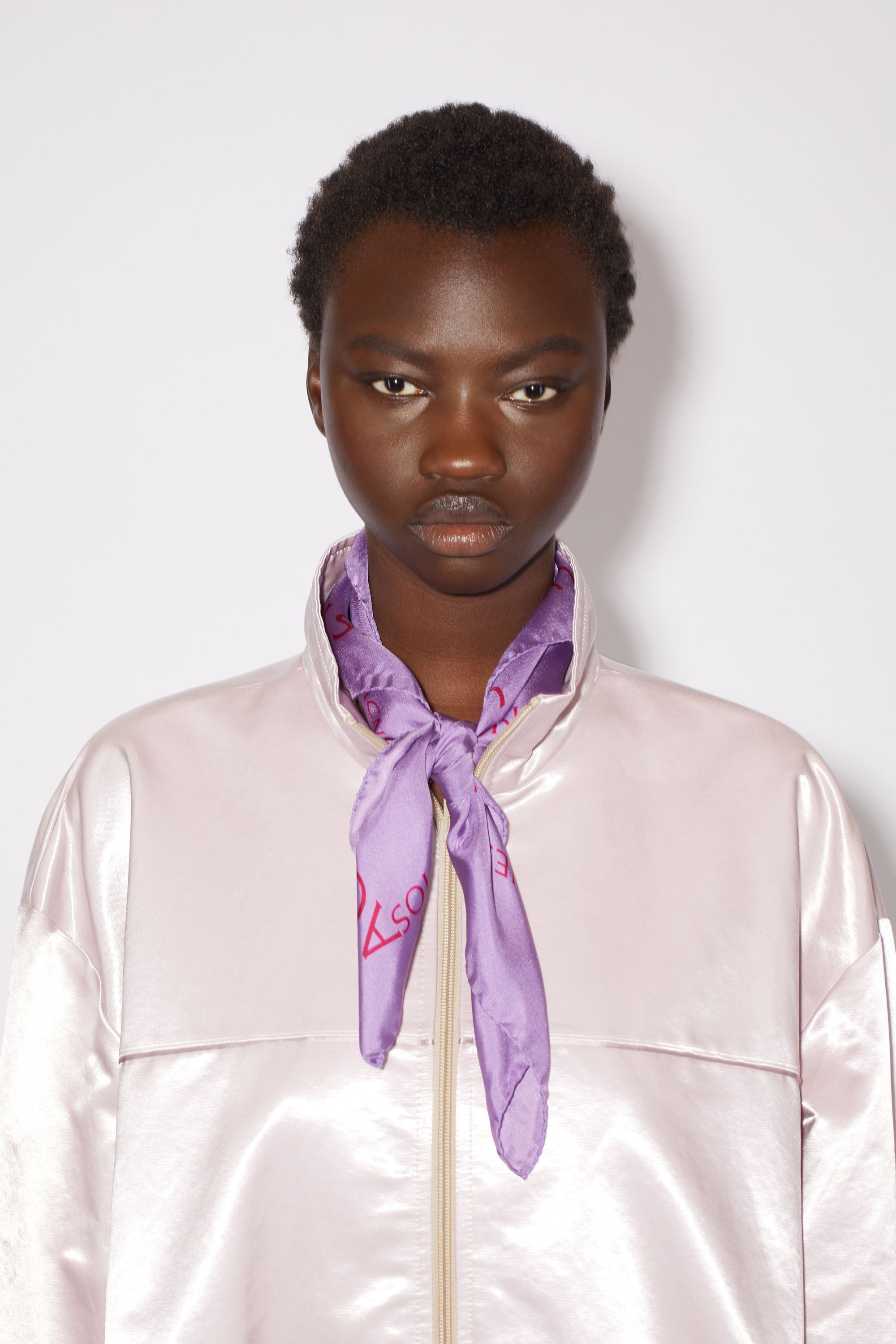 Logo silk scarf - Orchid purple - 2