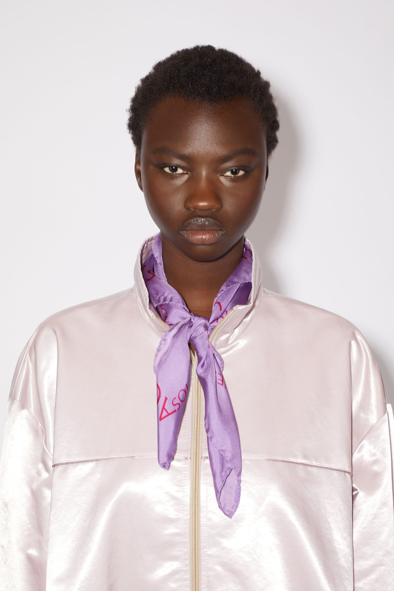 Acne Studios Logo silk scarf - Orchid purple outlook