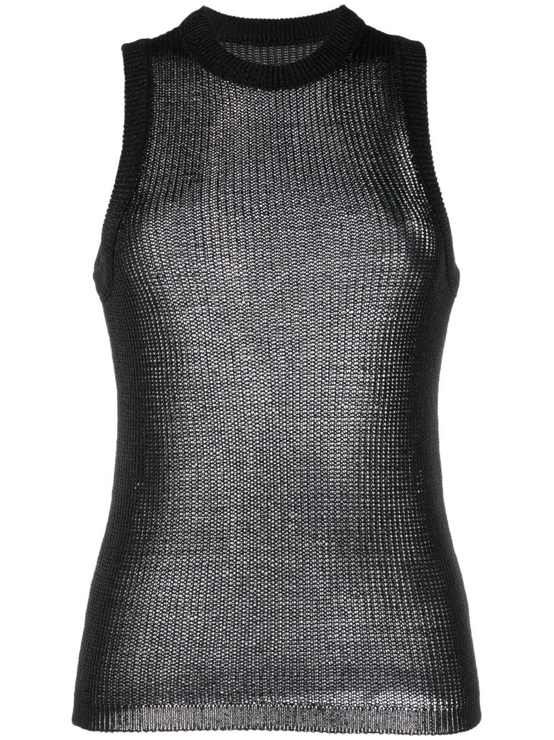 semi-sheer sleeveless top 1