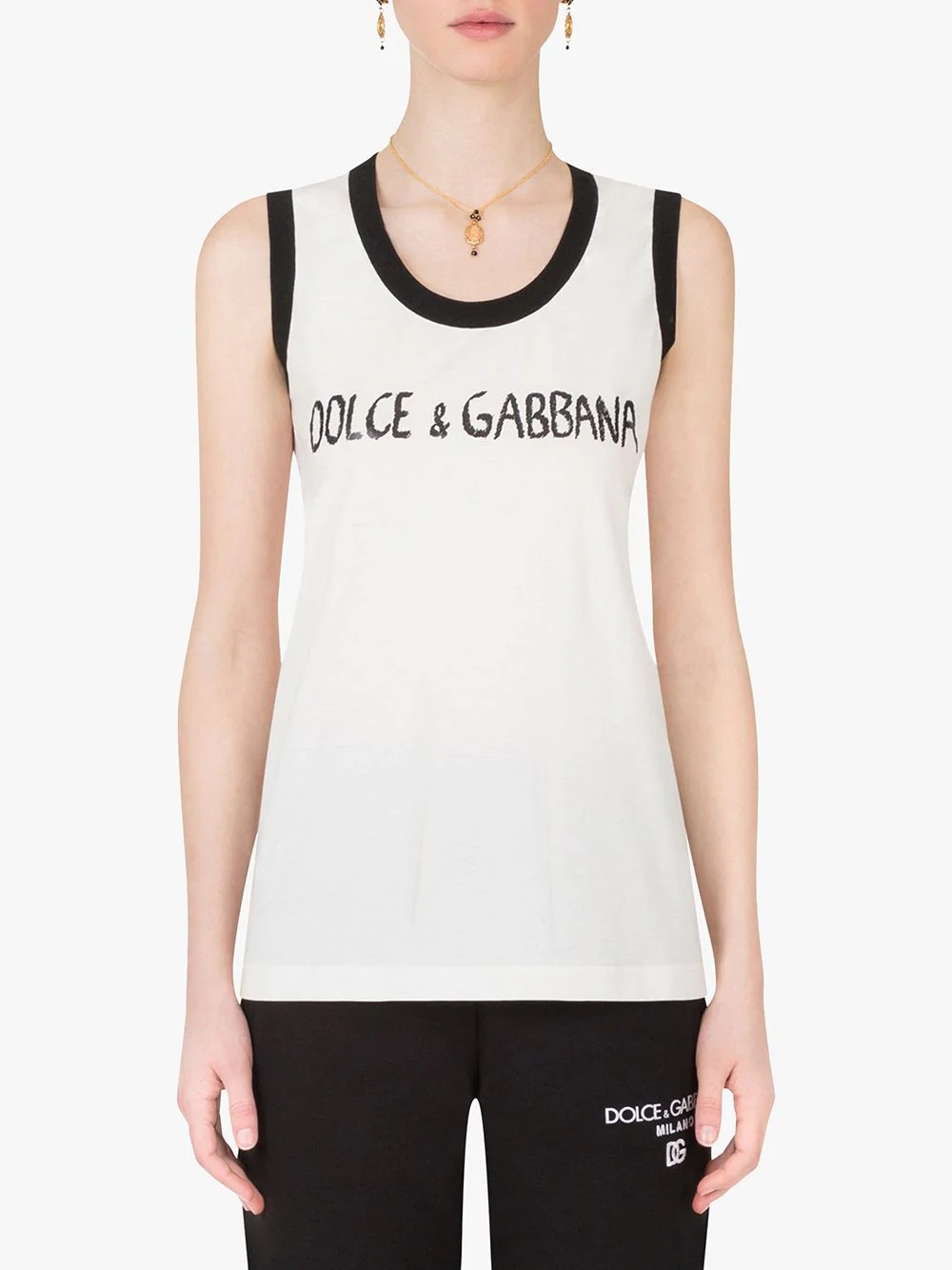 logo-print tank top - 3