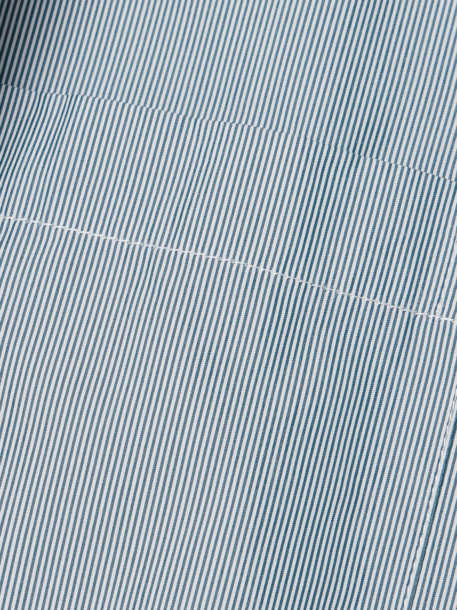 New Earl asymmetric striped cotton-poplin shirt White - 5