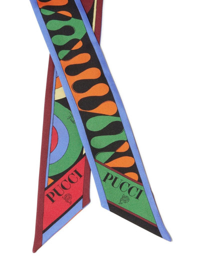 PUCCI Onde Leocorno-print silk scarf outlook