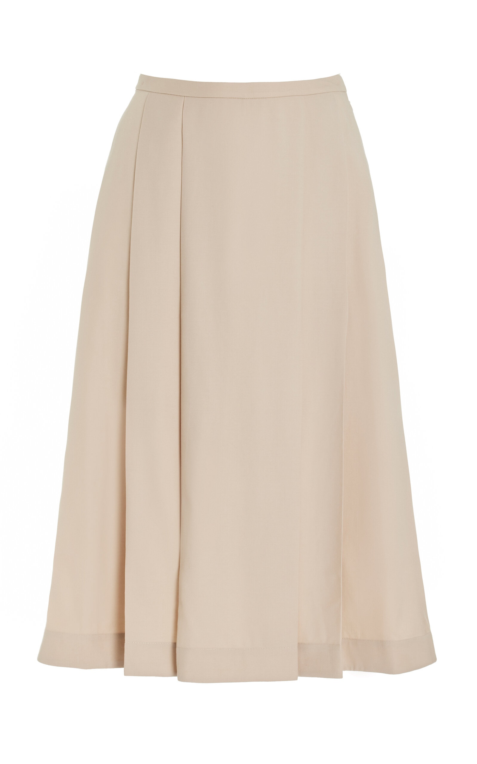 Vosa Pleated Wool Midi Skirt neutral - 1