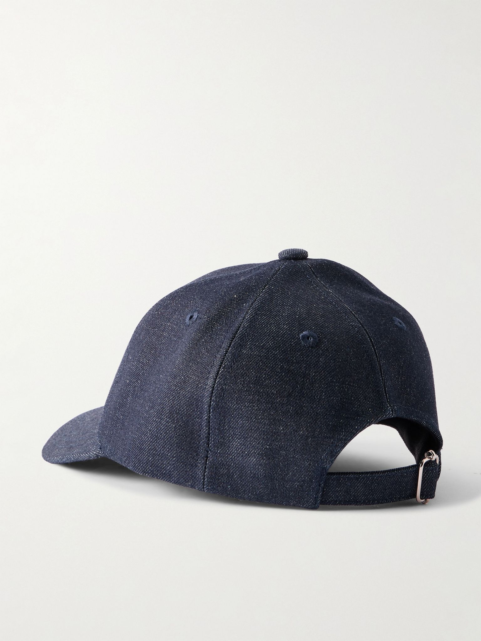 Charlie Logo-Embroidered Denim Baseball Cap Blue - 3