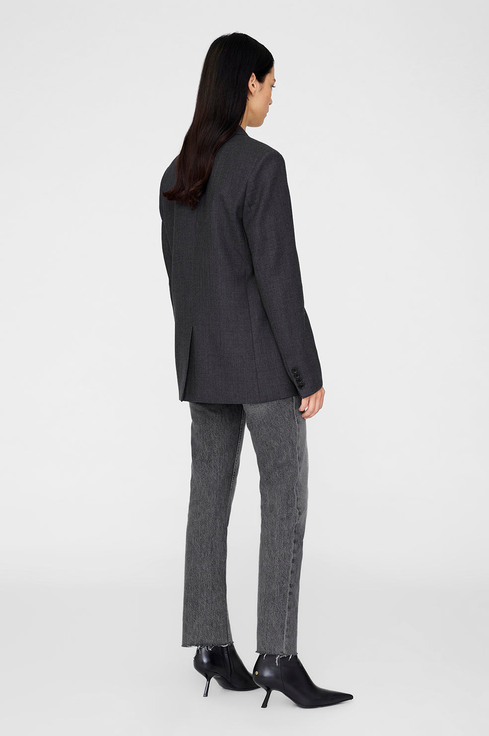 Ross Single-Breasted Blazer - Dark Heather Grey - 3