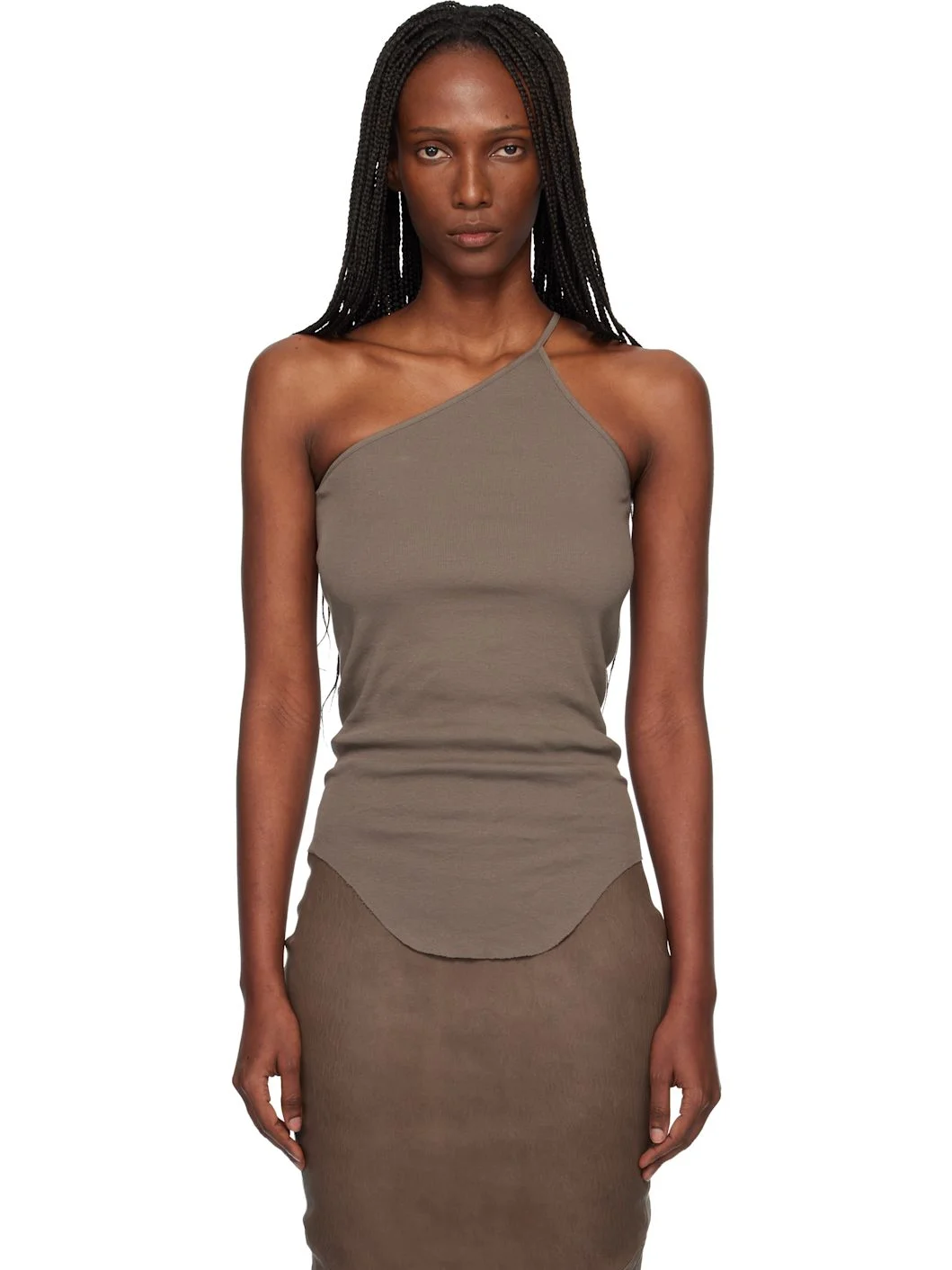 Gray Temple One Shoulder Top - 1