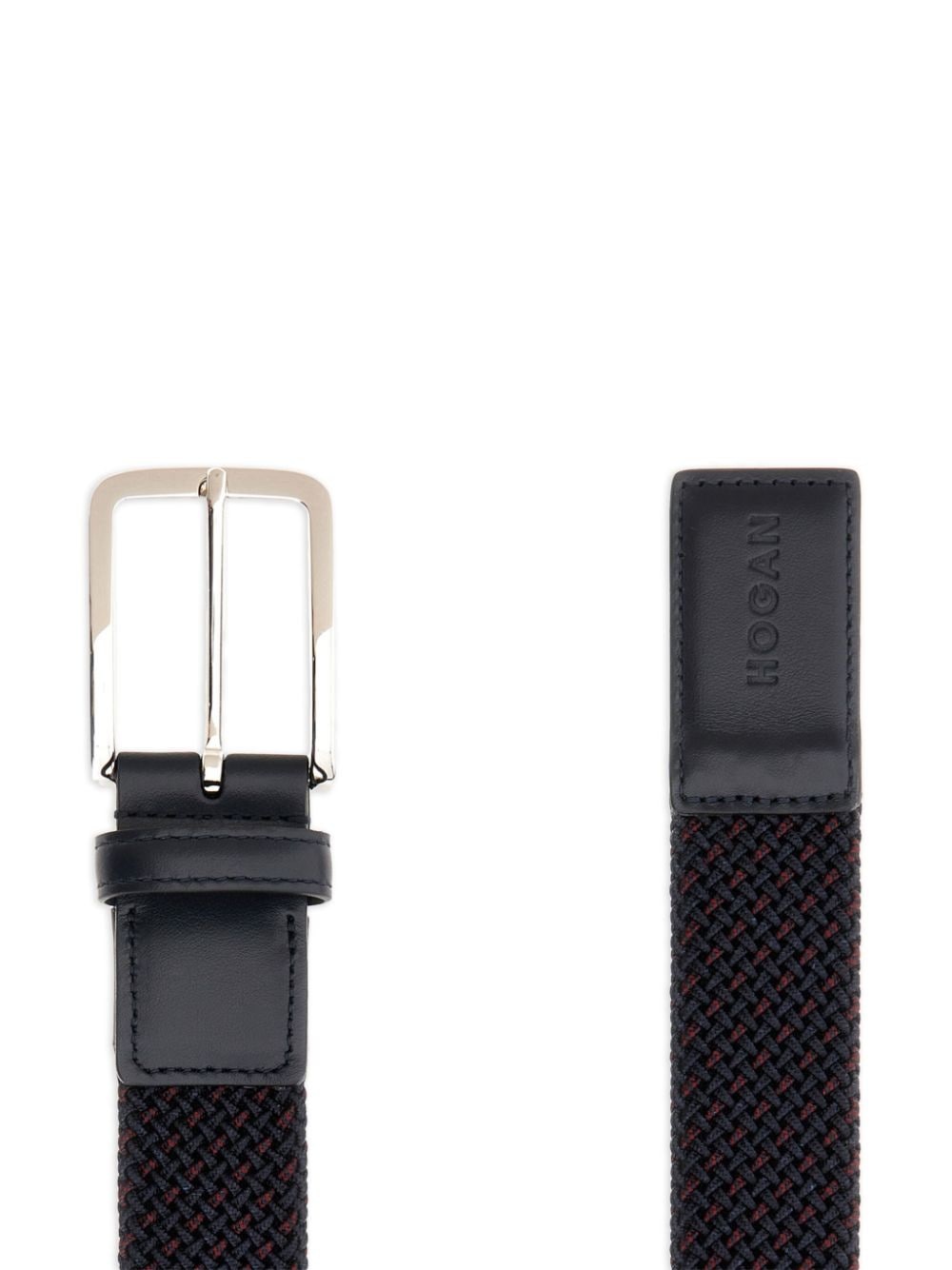 leather-trim interwoven belt - 2