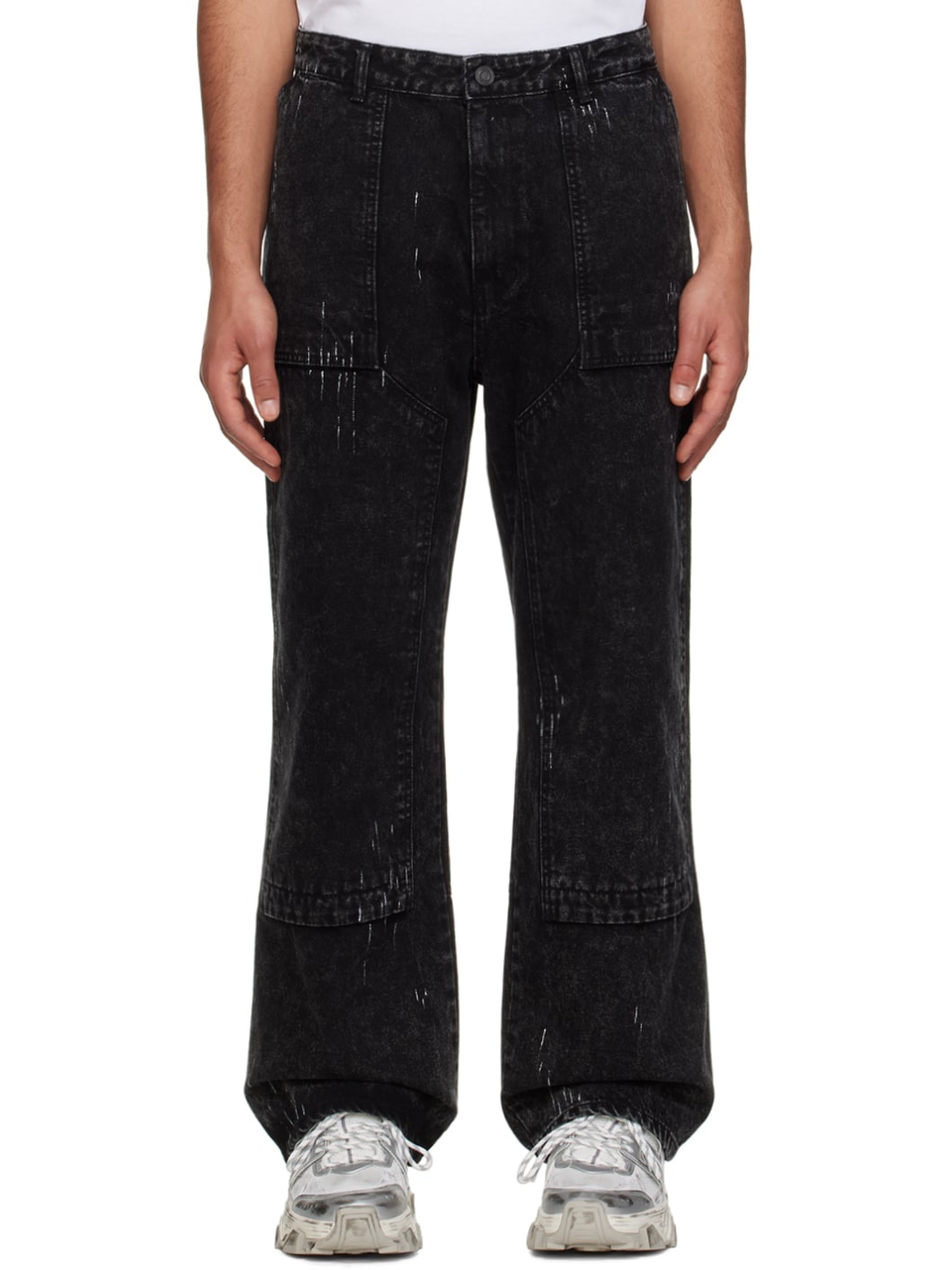 Black Paint Splatter Jeans - 1