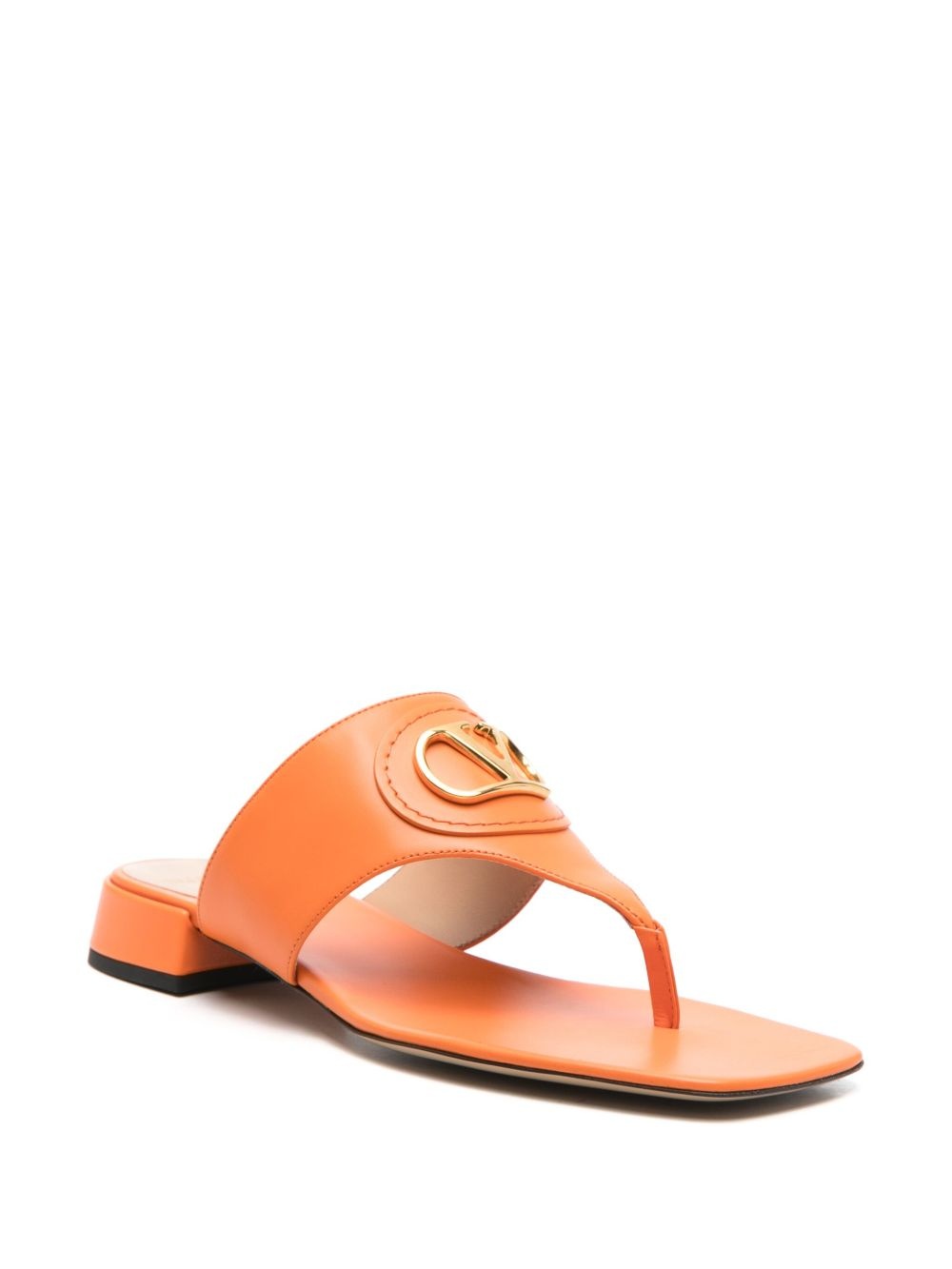 VLogo leather slides - 2