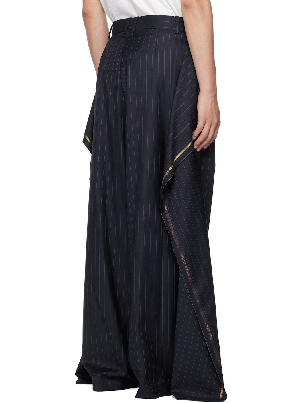 Navy Wool Suiting Trousers - 3