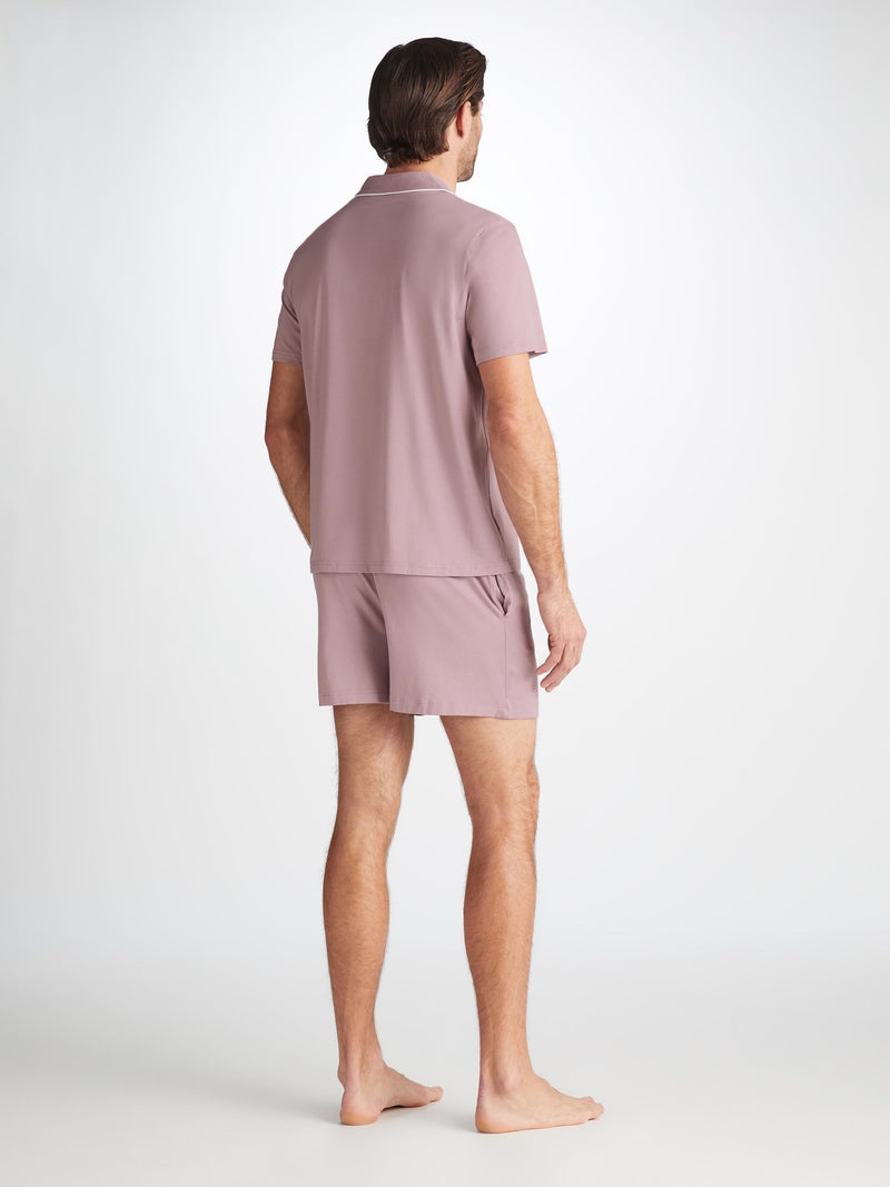 Men's Short Pajamas Basel Micro Modal Stretch Mauve - 4