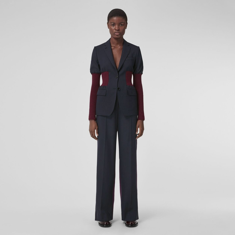 Burberry Two-tone Wool Wide-leg Trousers outlook
