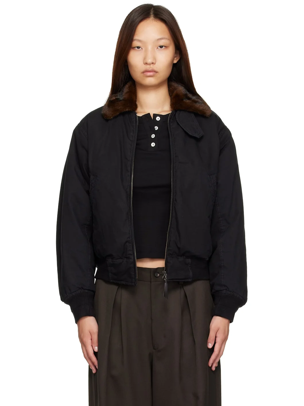 Black Maison Pilot Jacket - 1