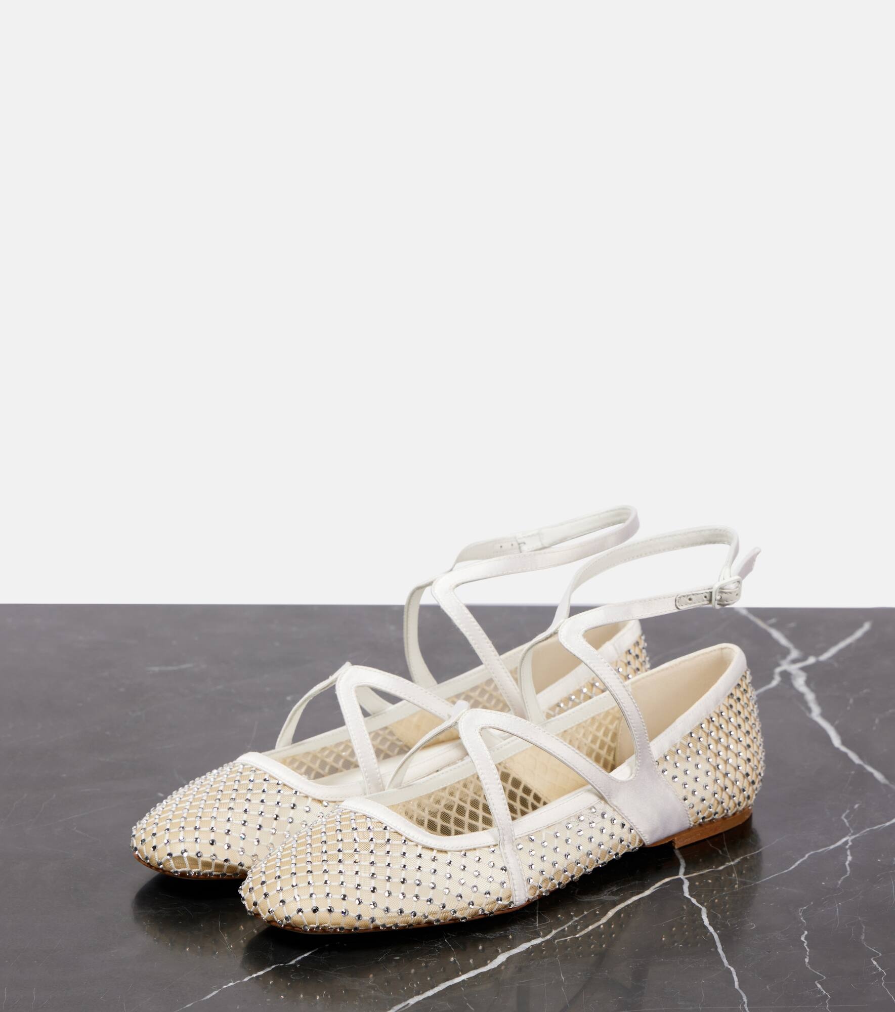 Astoria embellished mesh ballet flats - 4