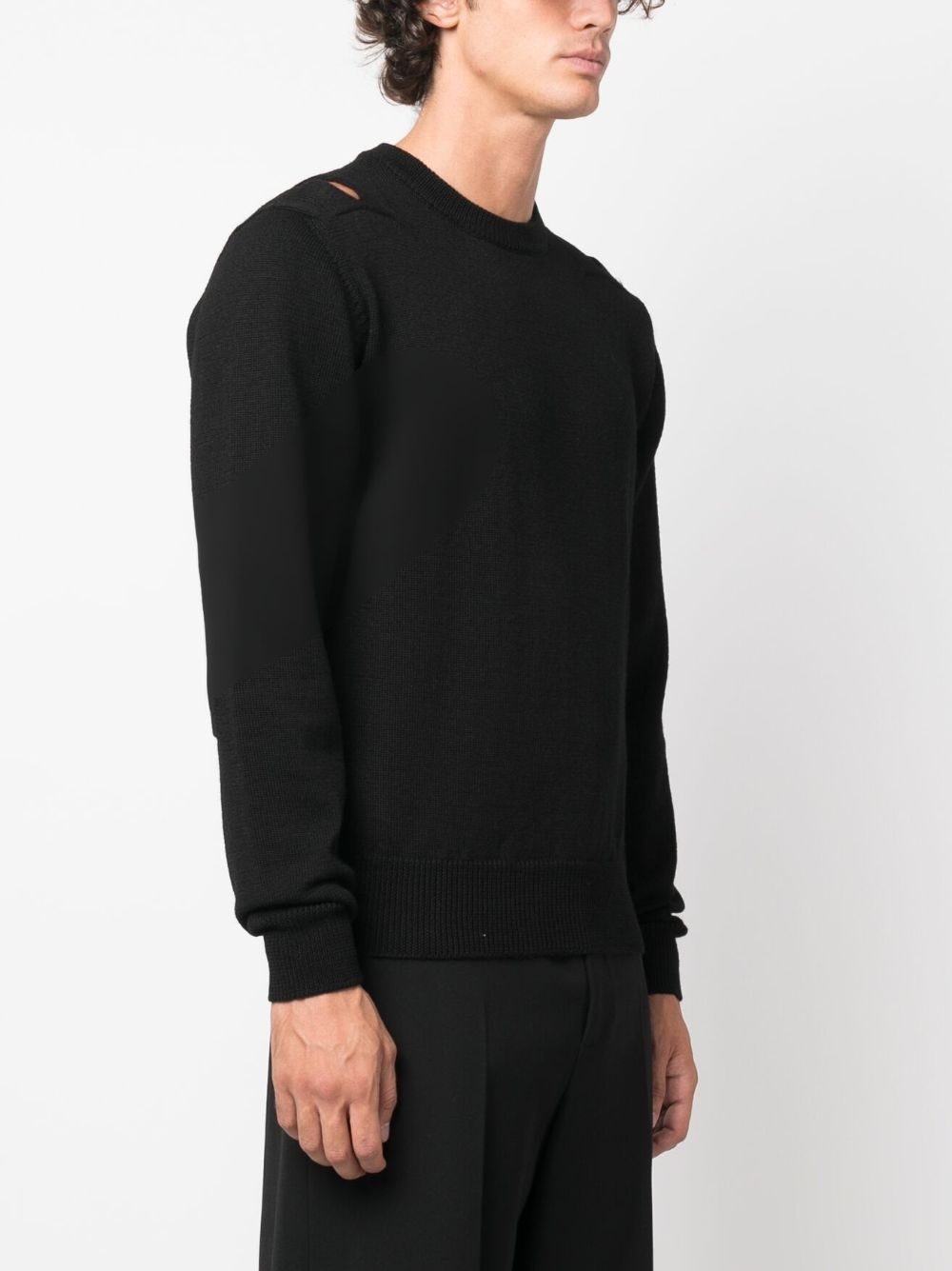 cut-out detail wool jumper - 3