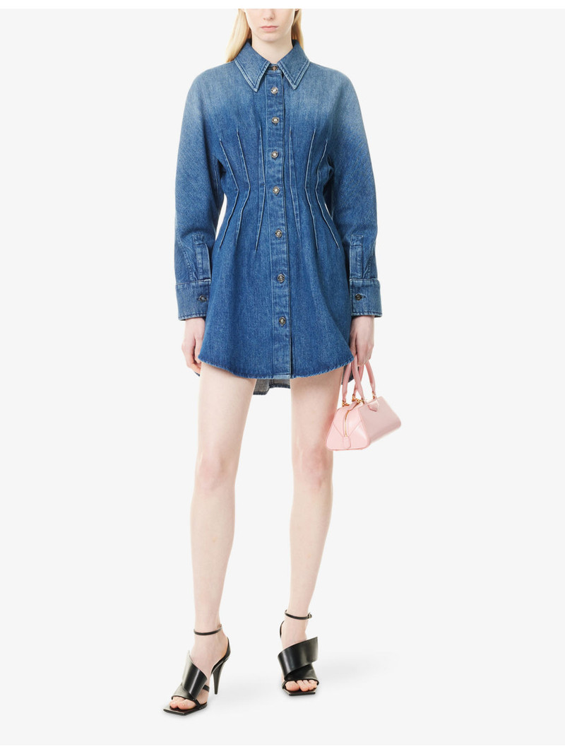 Givenchy Cocoon Long-Sleeve Denim Mini Dress outlook