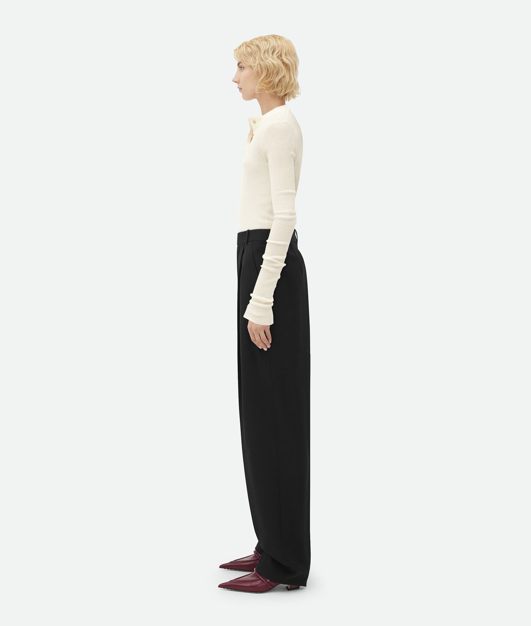 Light Wool Wide Leg Pants - 2