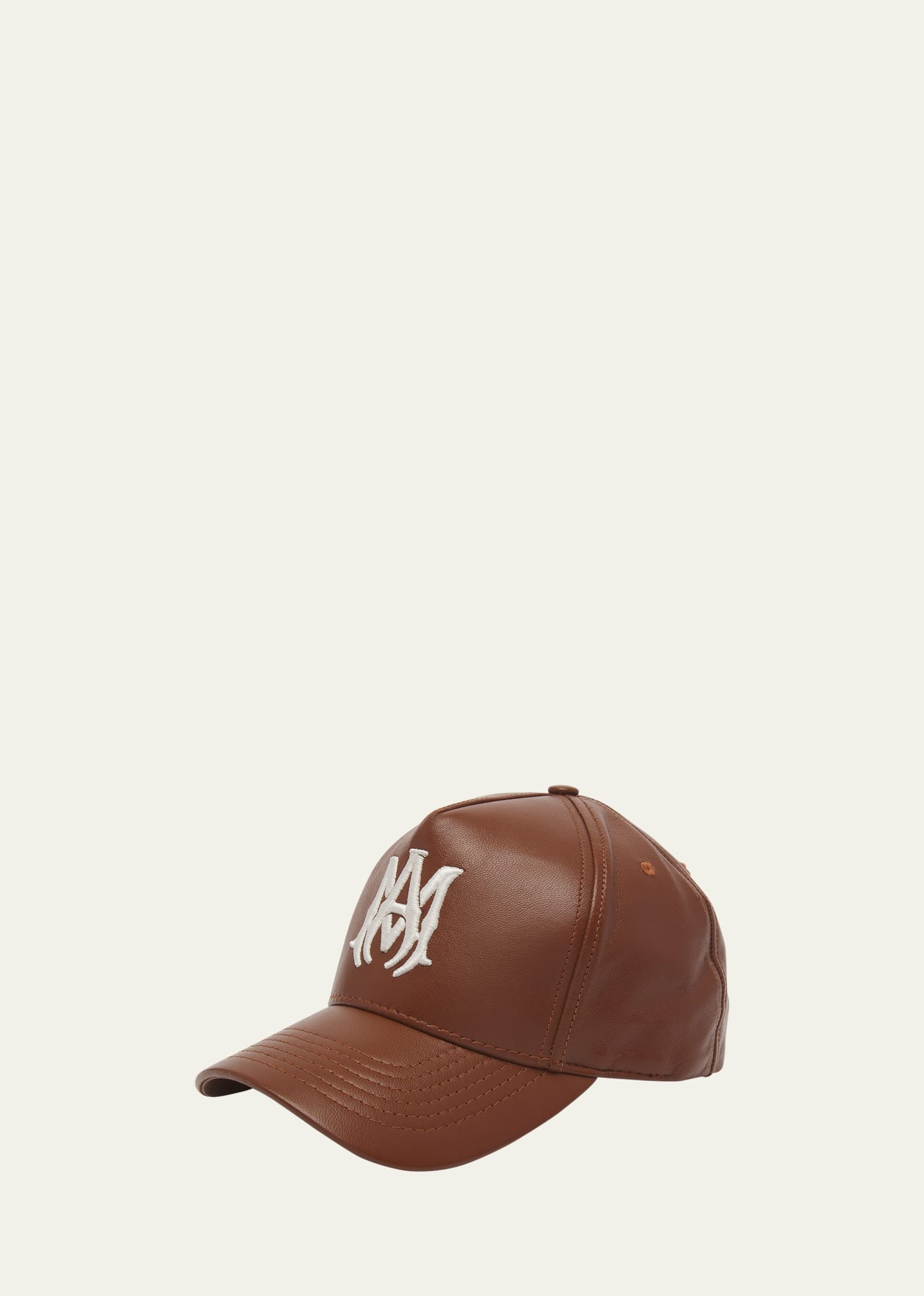 Men's Leather MA Baseball Hat - 1