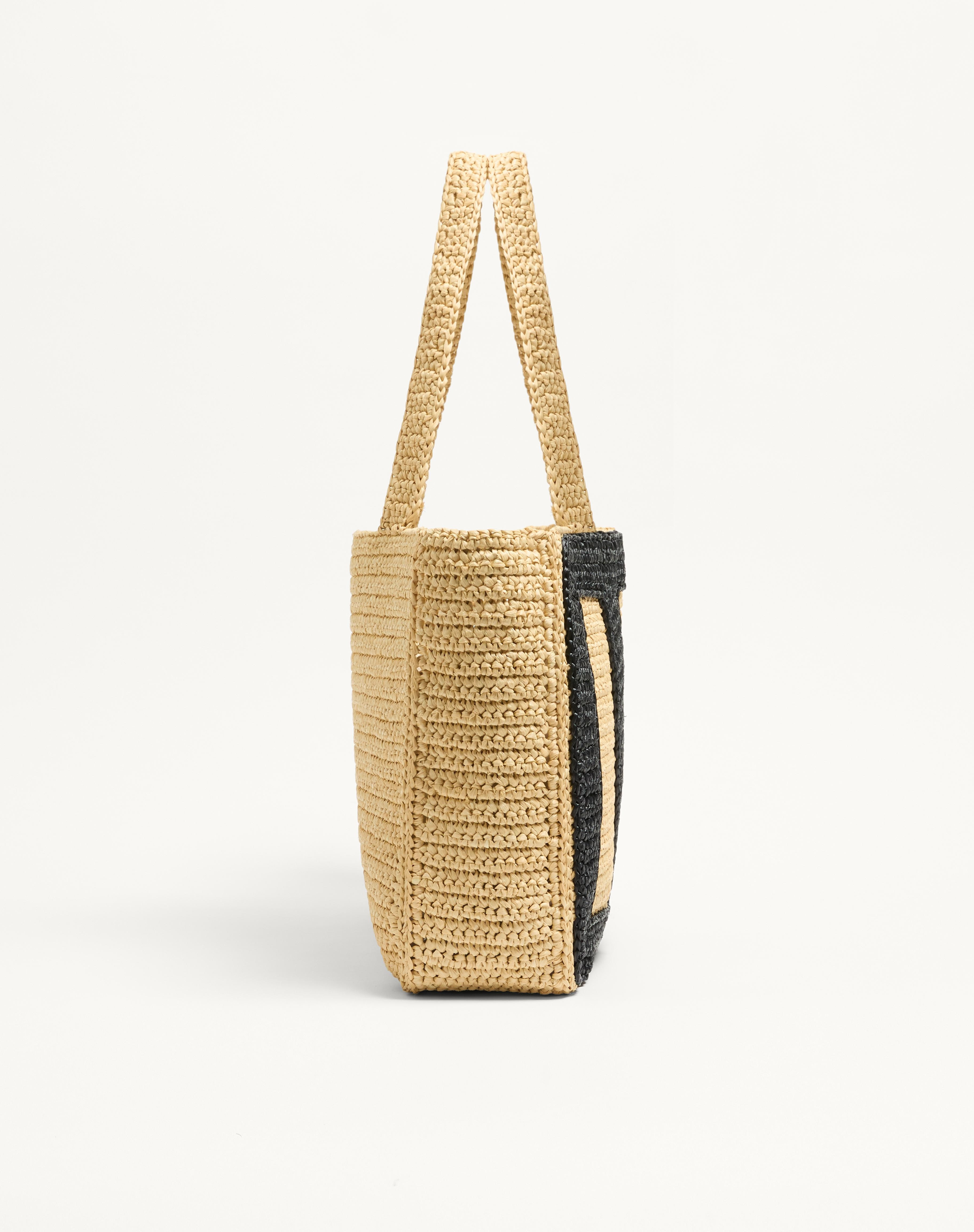 VALENTINO GARAVANI VIVA SUPERSTAR LARGE SYNTHETIC RAFFIA SHOPPING BAG - 4