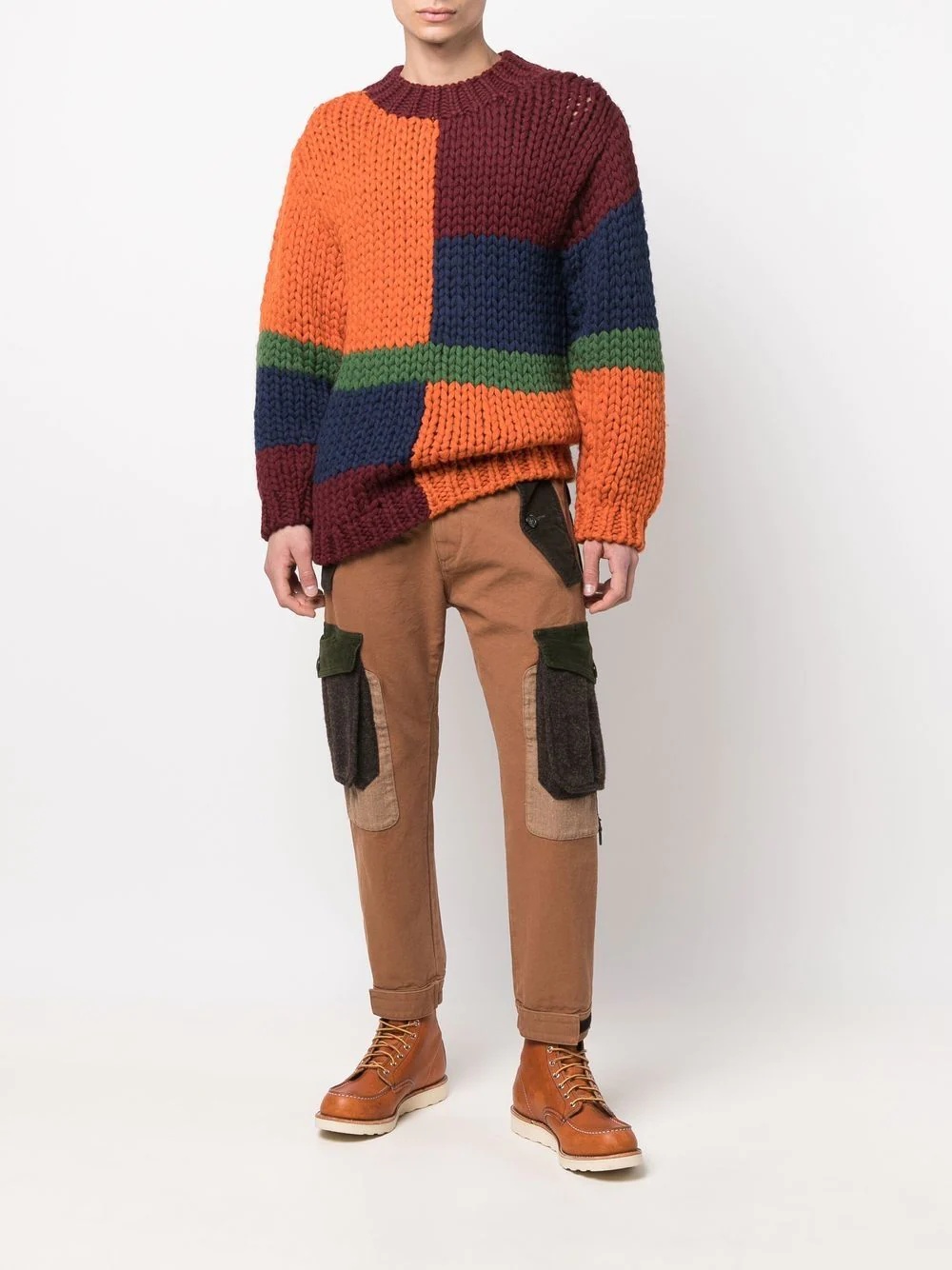 colour-block wool jumper - 2