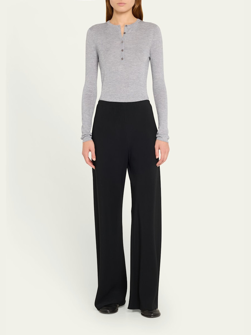 SIMKHAI Giorgia Silk and Cashmere Henley Top outlook