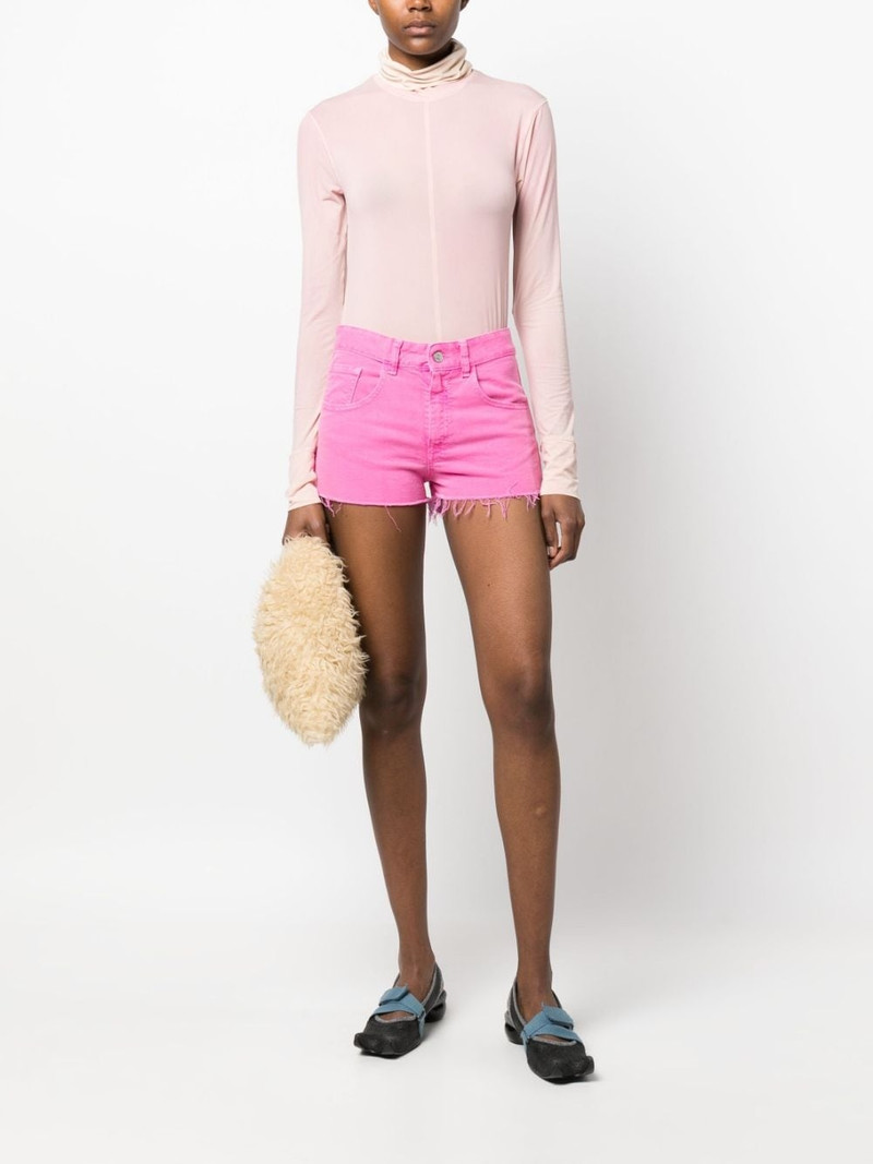 MM6 Maison Margiela mid-rise mini denim shorts outlook