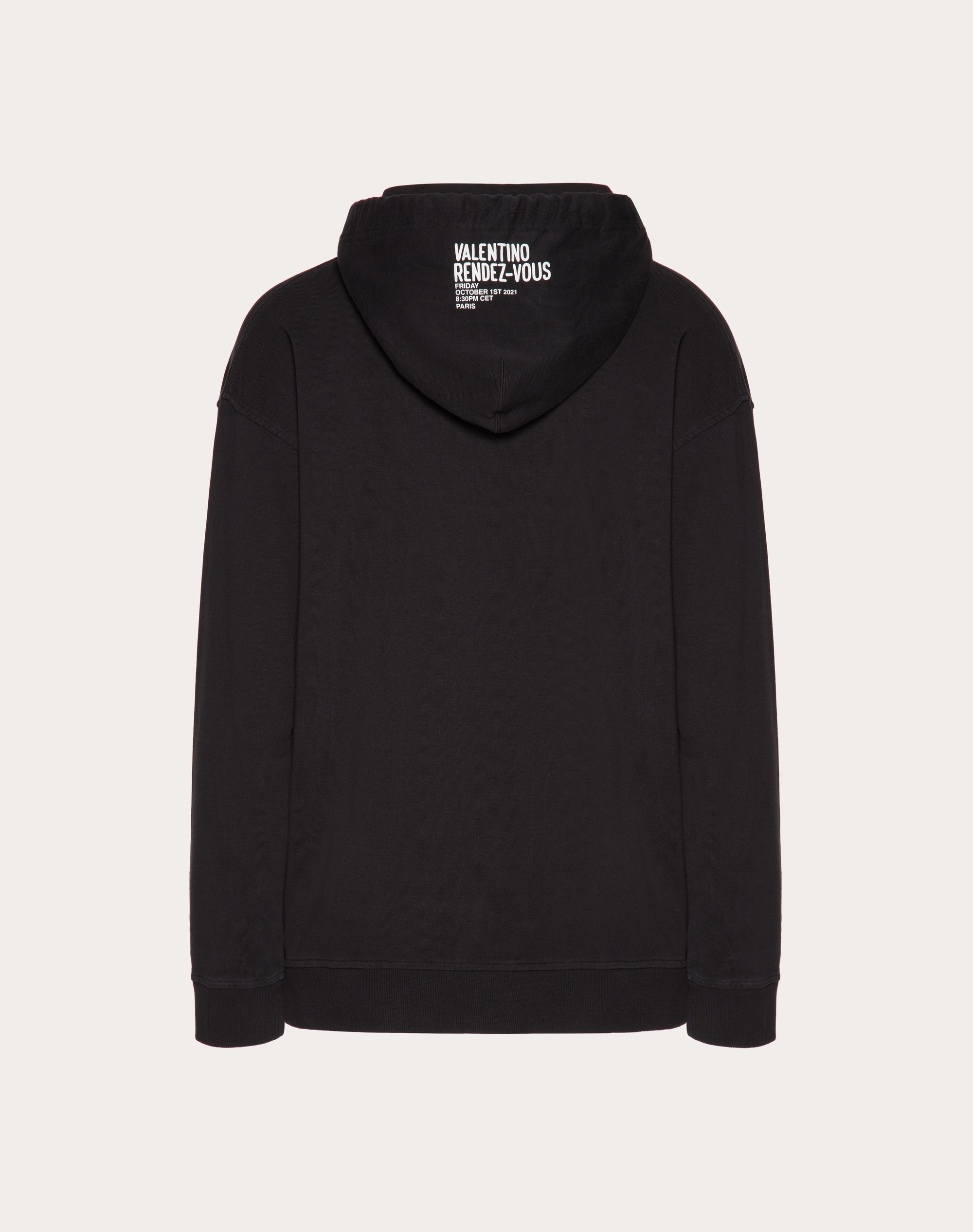 HOODED COTTON SWEATSHIRT WITH VALENTINO ARCHIVE 1985 PRINT - 2