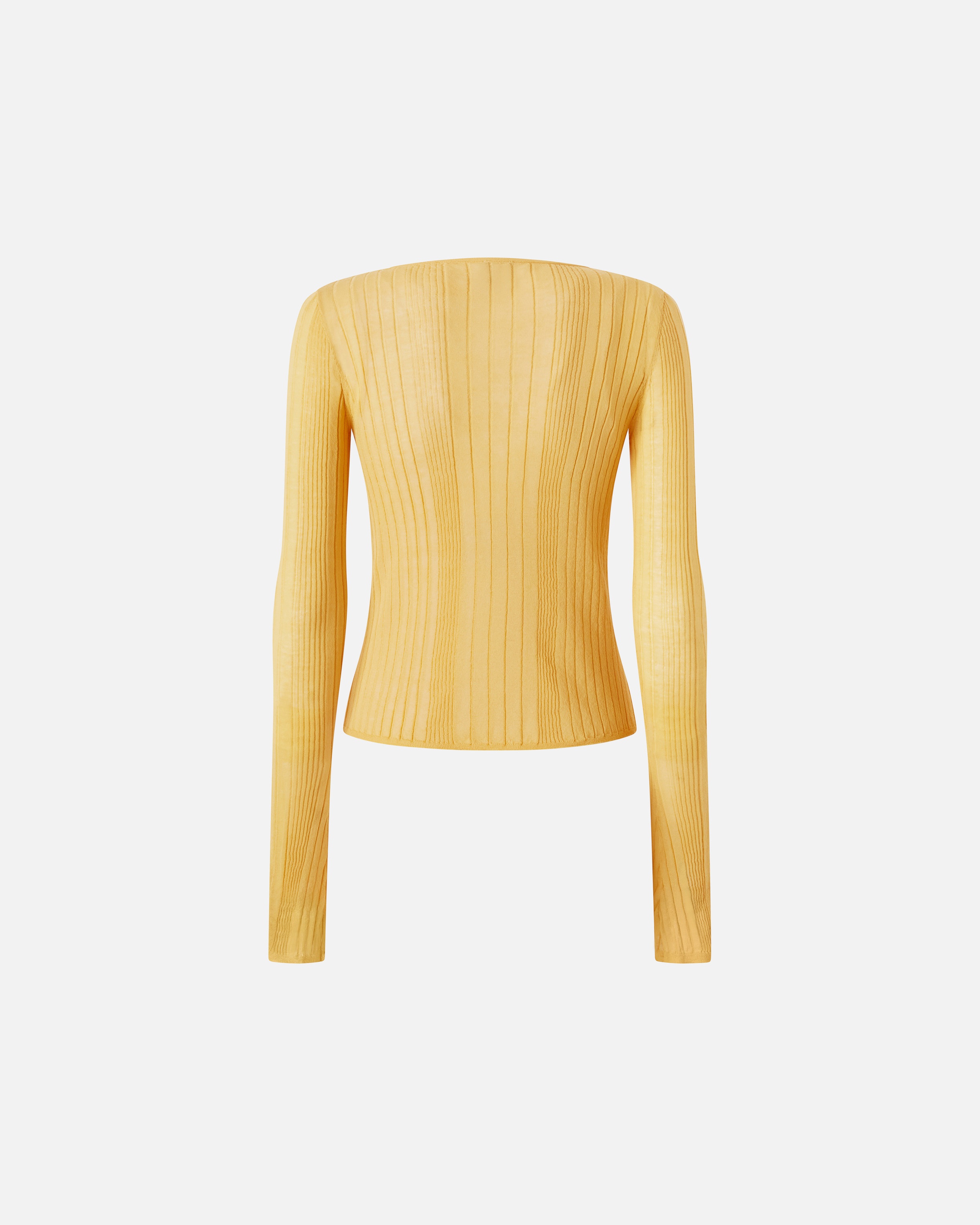 OPEN RIBBED SWEATER WITH FRONT TIES - 6