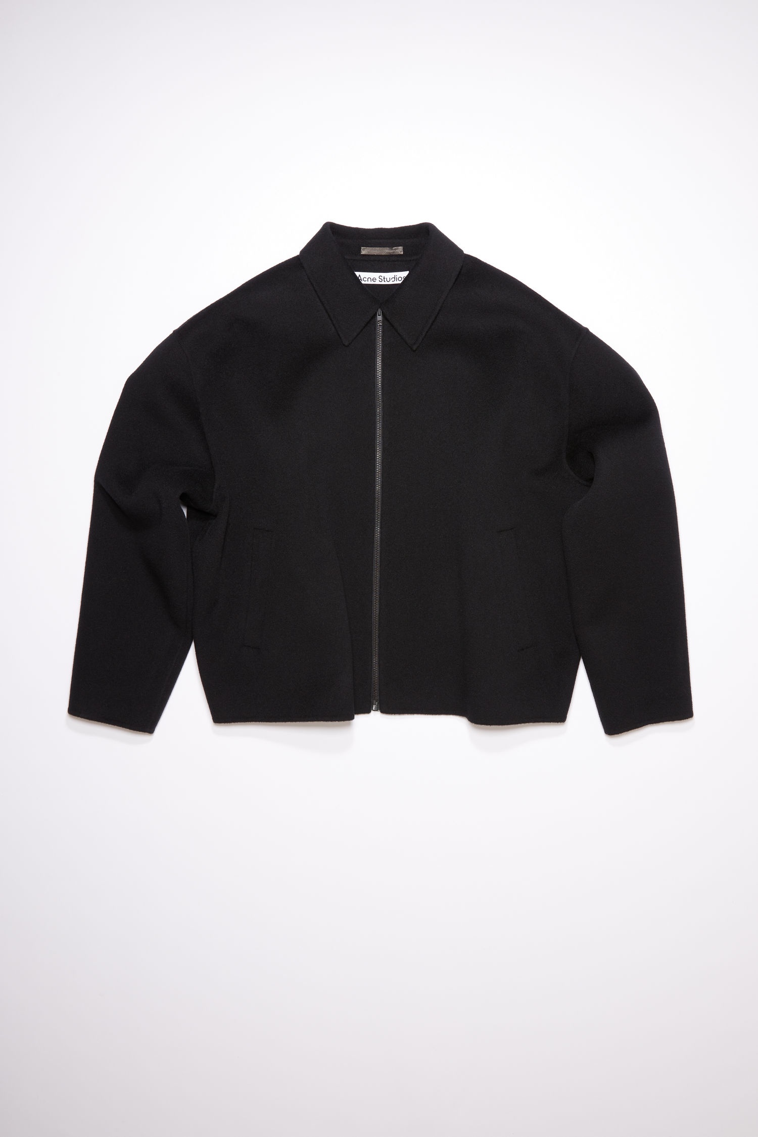 Wool zipper jacket - Black - 1