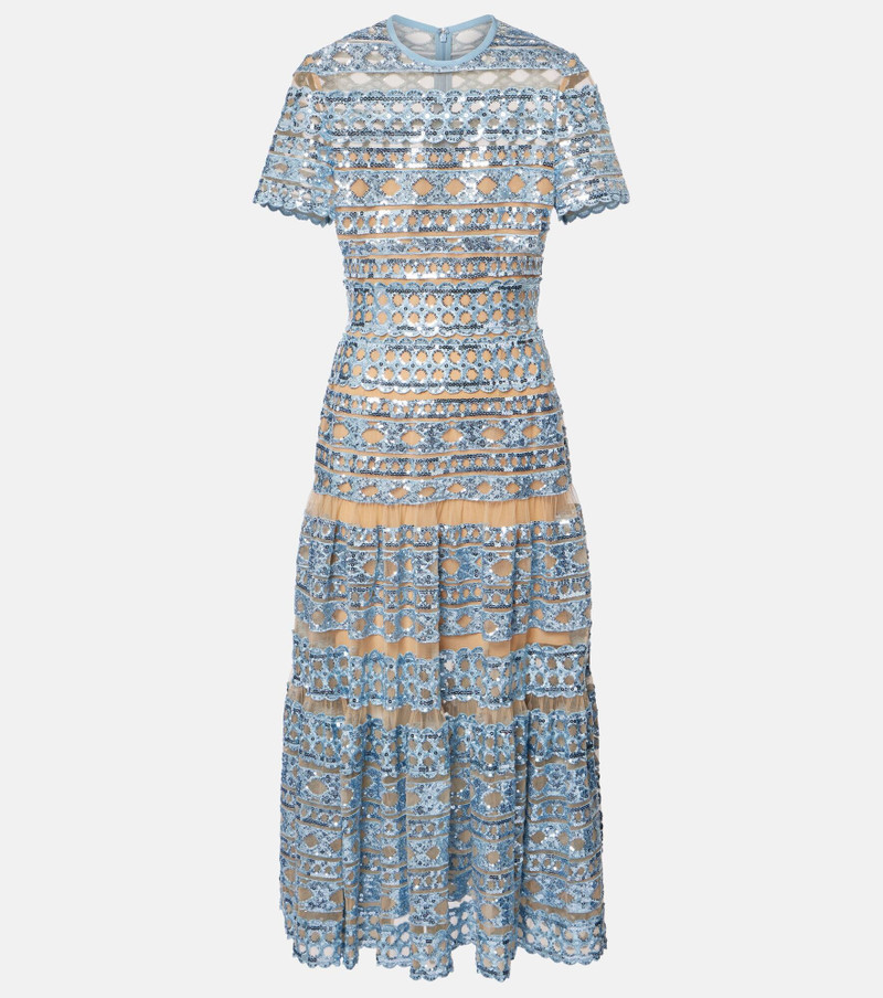 Embroidered tulle maxi dress - 1