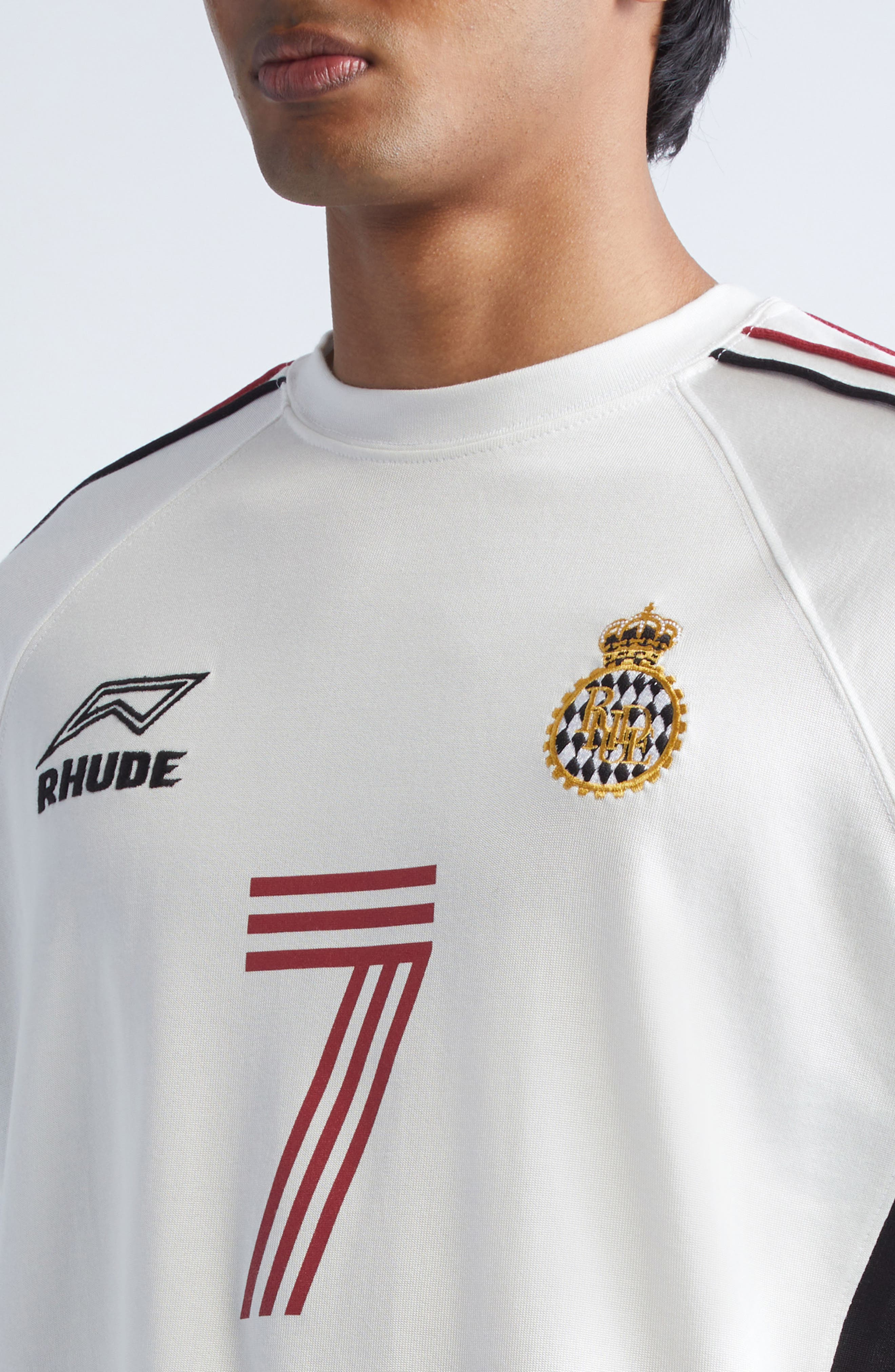 Rhude Lundun Soccer Jersey in White /Black /Red 3113 at Nordstrom - 4