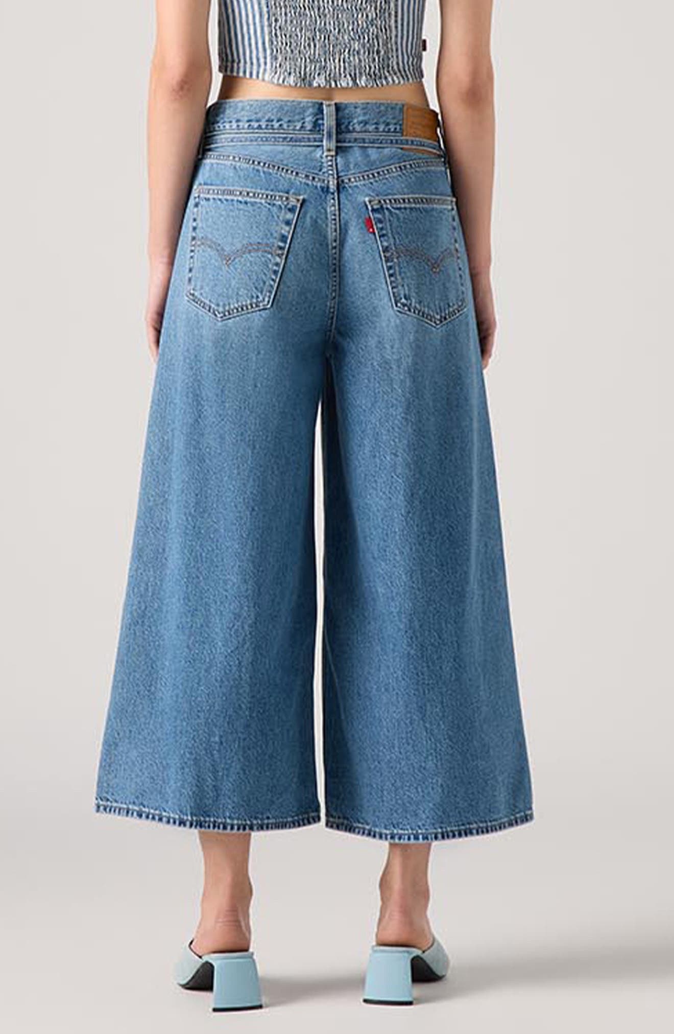 levi's XL High Waist Wide Leg Culotte Jeans in Hot And Cold at Nordstrom - 2