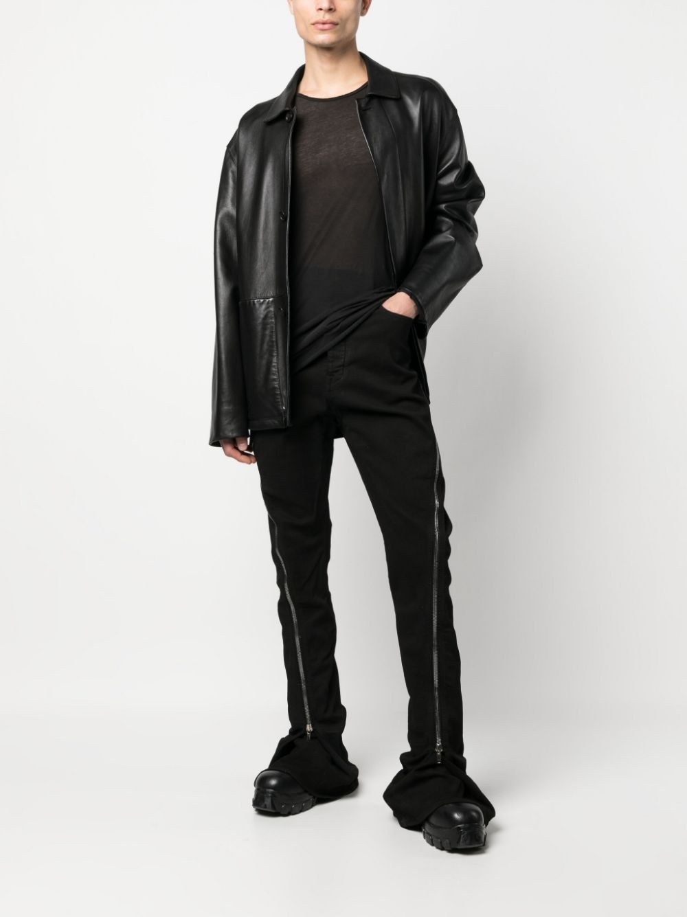 zip-detail slim-fit jeans - 2