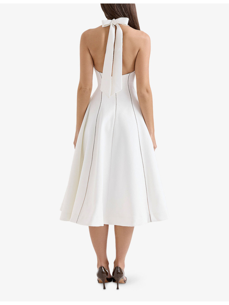 Loulou Halter-Neck Stretch-Woven Midi Dress 4