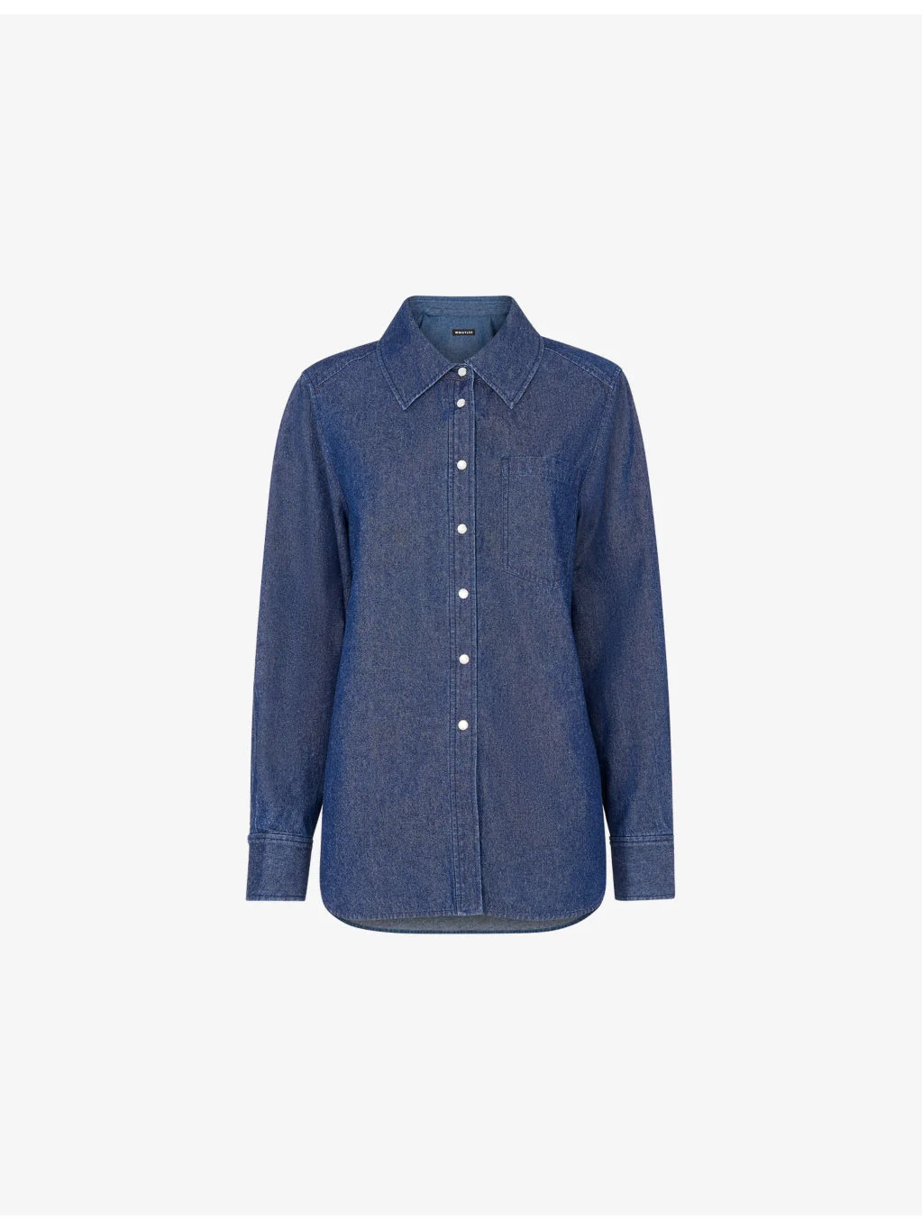 Patch-Pocket Long-Sleeve Denim Shirt - 1