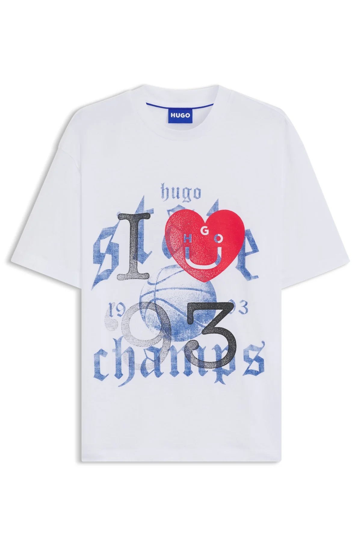 COTTON-JERSEY T-SHIRT WITH HAPPY HUGO ARTWORK - 1