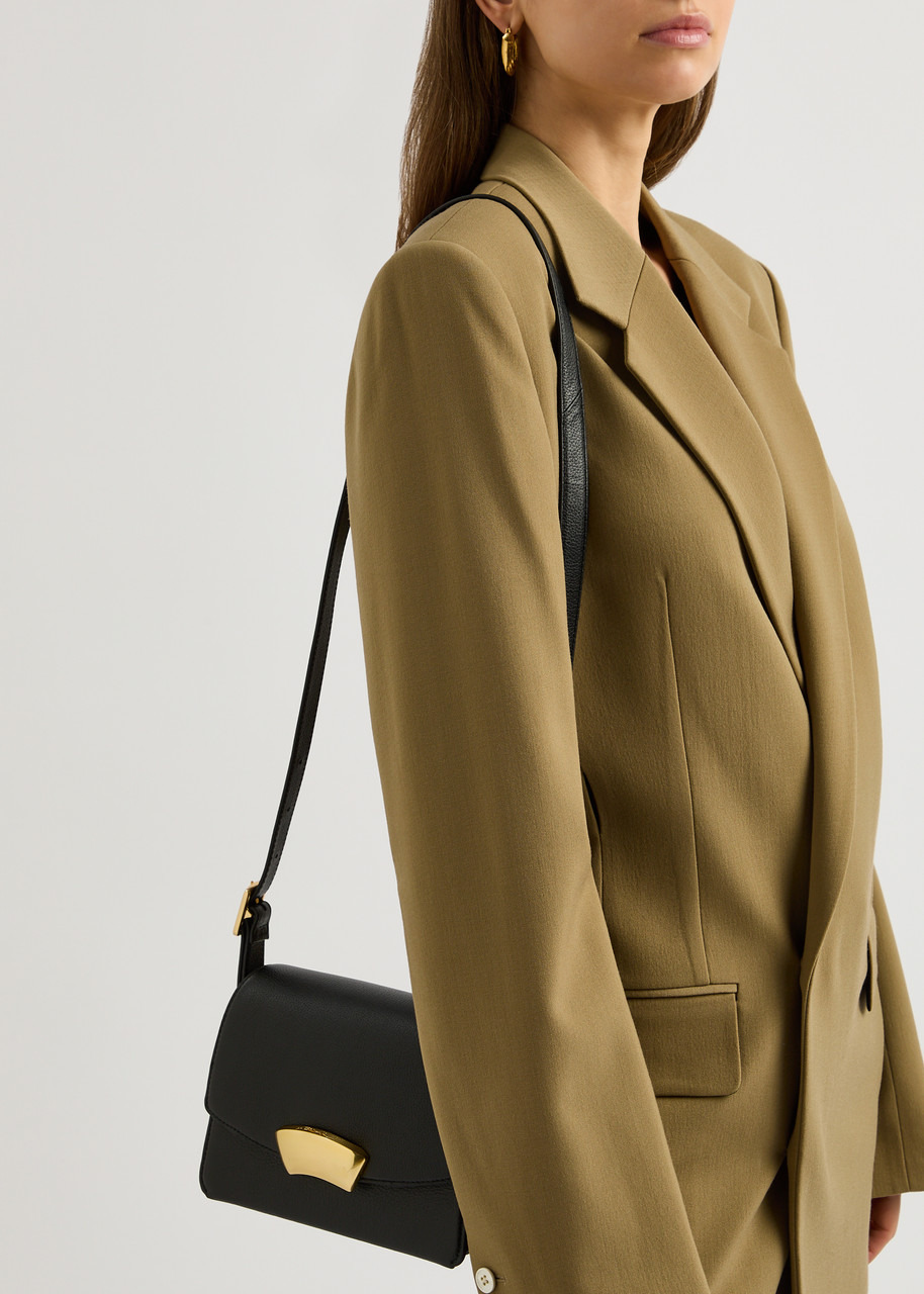 ID pebbled leather shoulder bag - 5