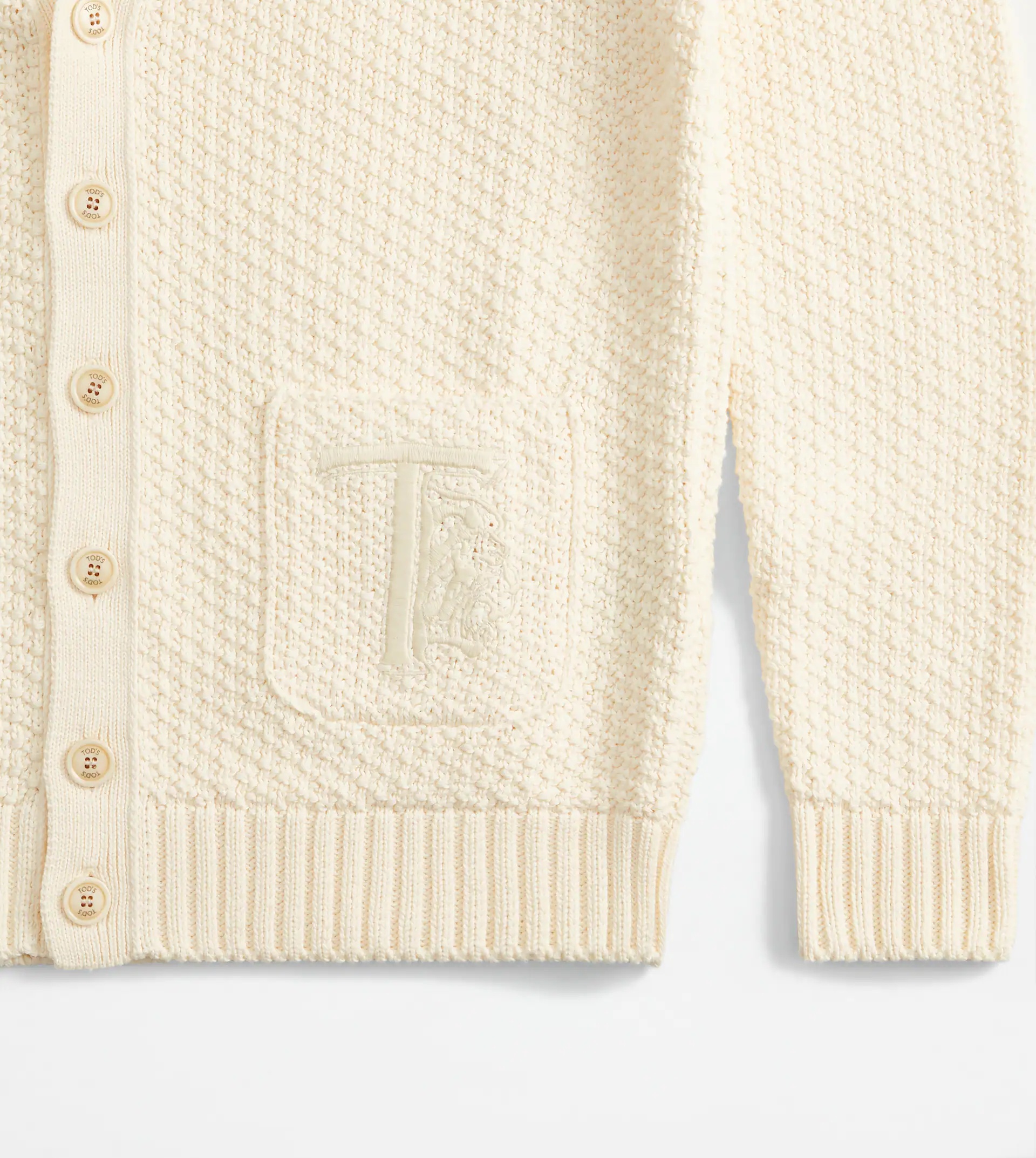 CARDIGAN IN MAXI PIQUET - OFF WHITE - 6