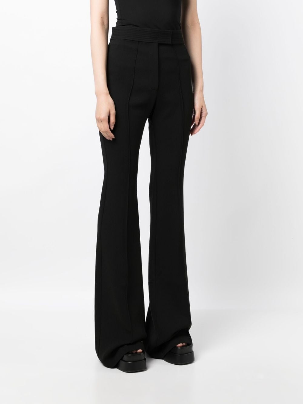 high-waisted flared trousers - 3