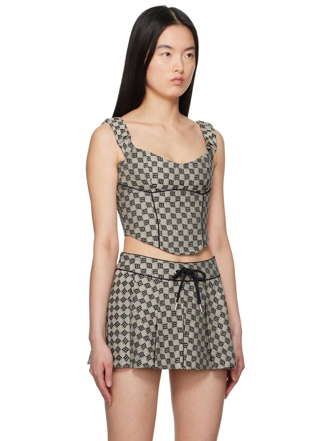 Gray Monogram Canvas Corset Top - 2