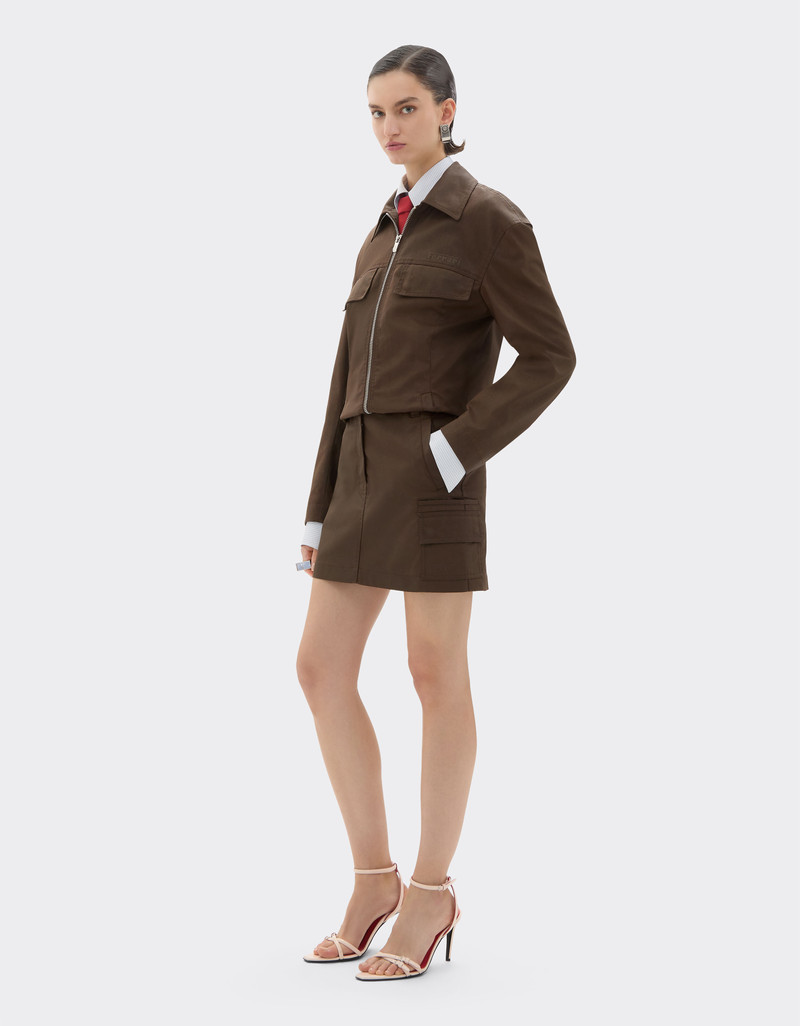 Mini skirt in technical gabardine with a vintage effect 3
