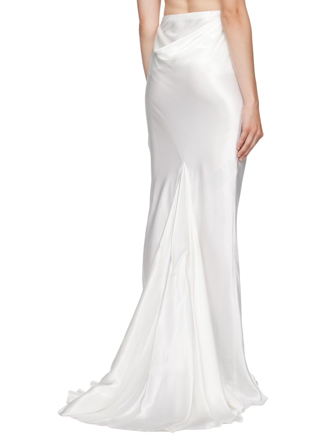 White Madeleen X-Long Flared Maxi Skirt - 3