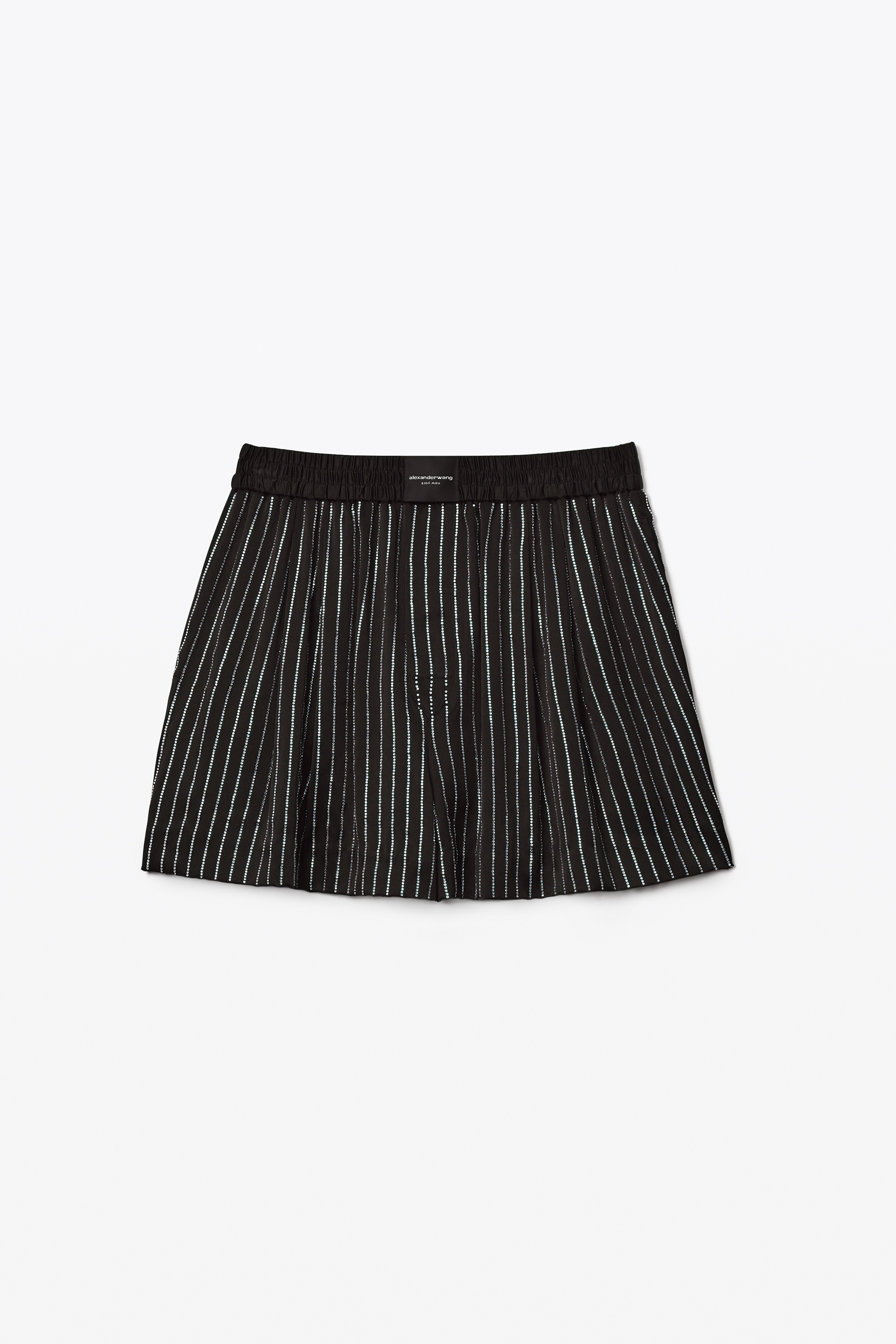 CRYSTAL STRIPE BOXER SHORT IN SILK - 1