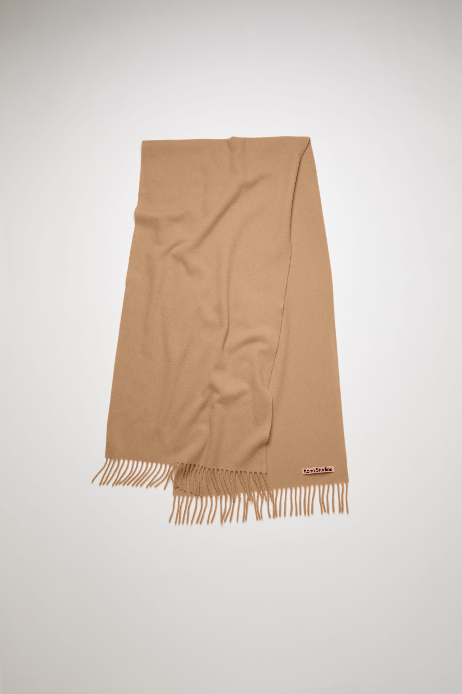 Narrow wool scarf camel brown - 1