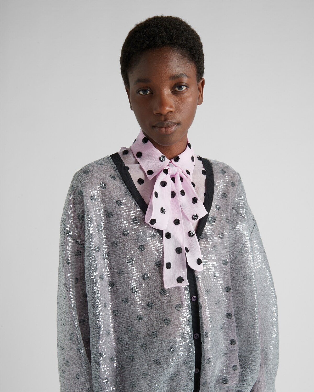 Sequin-embroidered tulle cardigan - 3