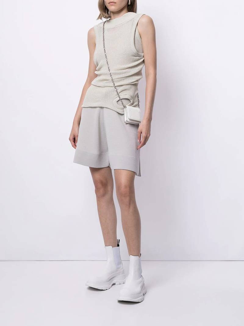 Rick Owens knee-length knitted shorts outlook